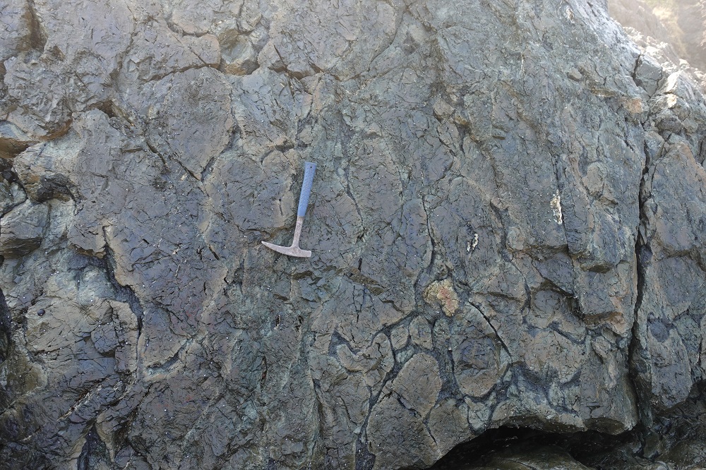 Granite rock with mining hammer